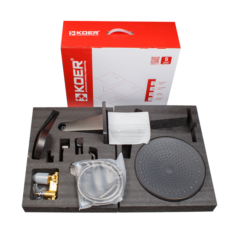 Вбудована душова система Koer KB-66029-07 3 функції (Колір графіт) (KR5954)