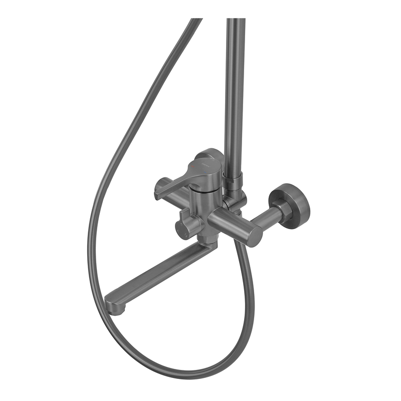 Душевая колонна со смесителем Zerix Rex-009-J Graphite из нерж. стали (Цвет графит) (ZX6126)