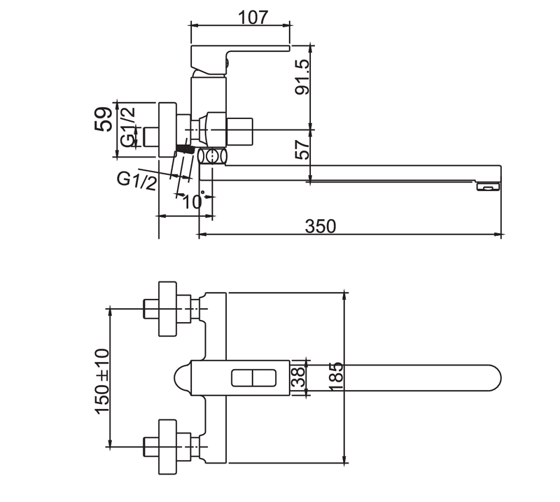 Змішувач для ванни Haiba KANT 006 EURO (HB9602)