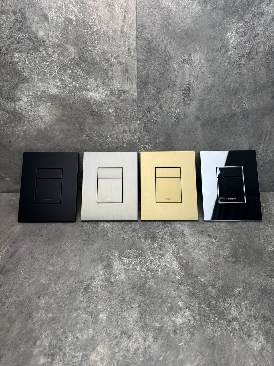Панель змиву KOER KT-0607-12 157x198x3mm пластикова, кнопка квадратна (колір матове золото) (KR5715)