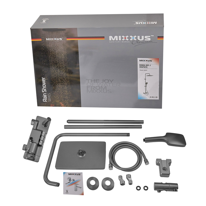 Душова колона зі змішувачем Mixxus Premium Ronda 009-J Graphite (колір графіт) (MI8387)