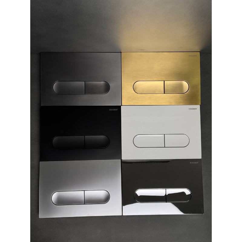 Панель змиву KOER KT-0608-07 240x160x10mm пластикова, кнопка закруглена (колір графіт) (KR6128)