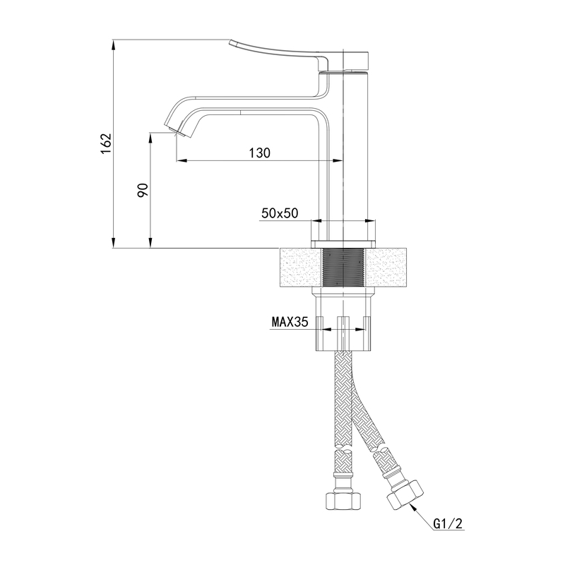 Уцінка - Змішувач для умивальника MIXXUS PREMIUM DALI 001 NUT GRAPHITE (Колір графіт) (MI6756-20260715-9443)