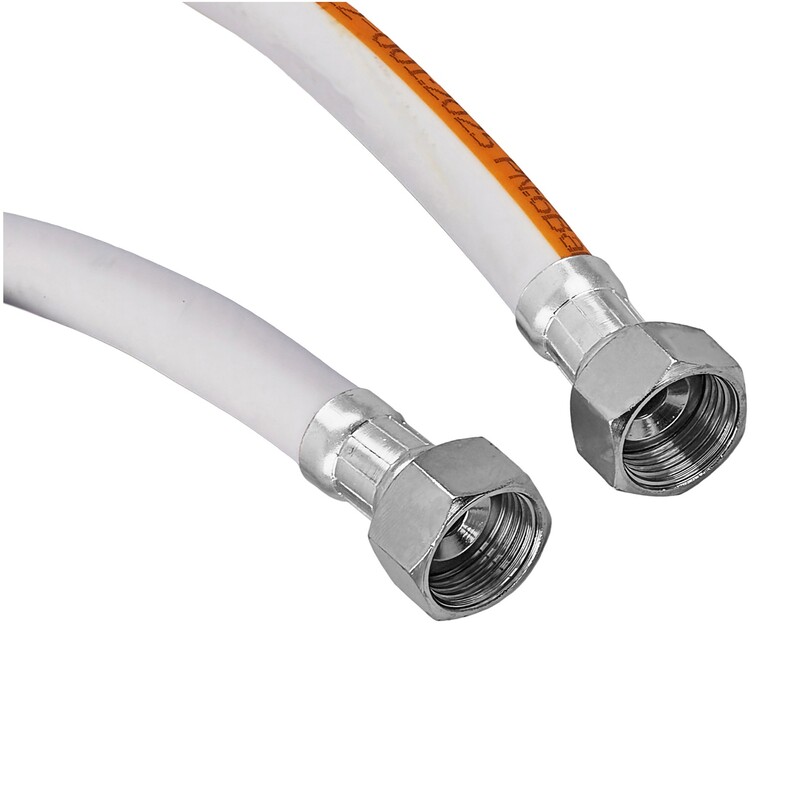 Шланг для газу ZERIX ZHG-01-FF1/2"-250 ПВХ білий 1/2"ГГ 250 см (ZX6162)
