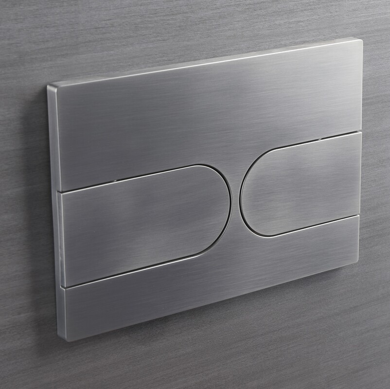 Панель змиву KOER KT-0604-07 240x160x10mm пластикова, кнопка закруглена (колір графіт) (KR5325)