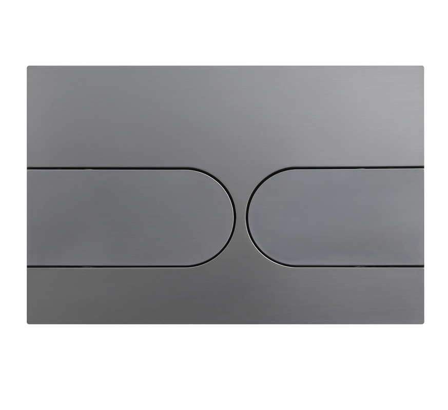 Панель змиву KOER KT-0604-07 240x160x10mm пластикова, кнопка закруглена (колір графіт) (KR5325)