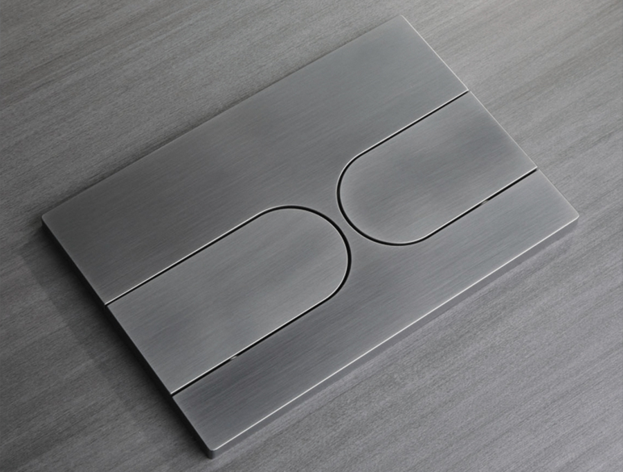 Панель змиву KOER KT-0604-07 240x160x10mm пластикова, кнопка закруглена (колір графіт) (KR5325)