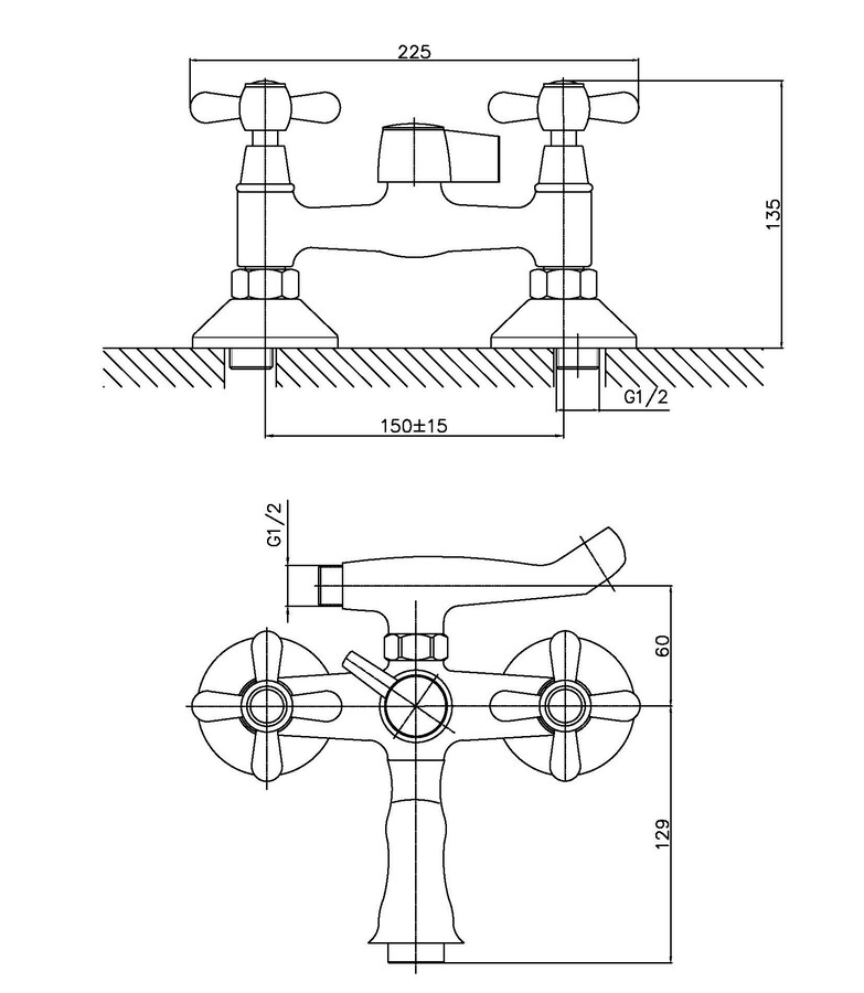 Змішувач для ванни Haiba Dominox 142 (HB0905)