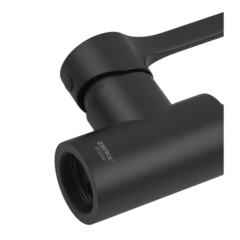Змішувач для кухні ZERIX REX-011 BLACK REFL.BLACK з нерж. сталі (Колір чорний+силіконовий вилив чорний) (ZX6132)