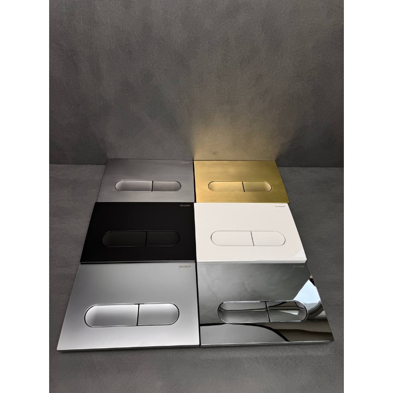 Панель змиву KOER KT-0608-01 240x160x10mm пластикова, кнопка закруглена (колір хром) (KR6124)