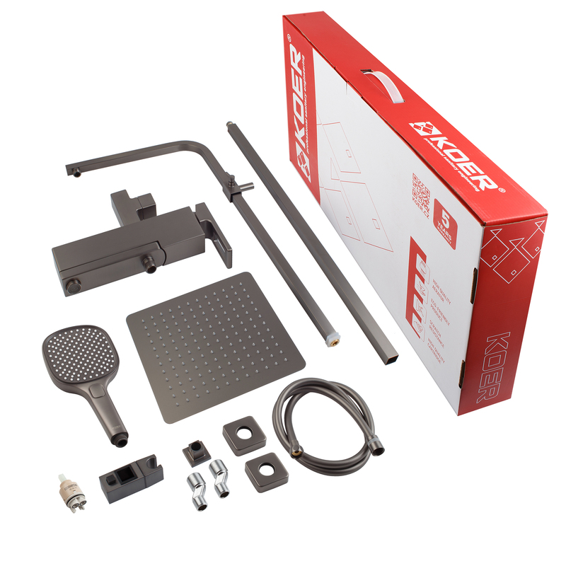Душова колона зі змішувачем Koer KB-56009-07 3 функціі (Колір графіт) (KR5988)