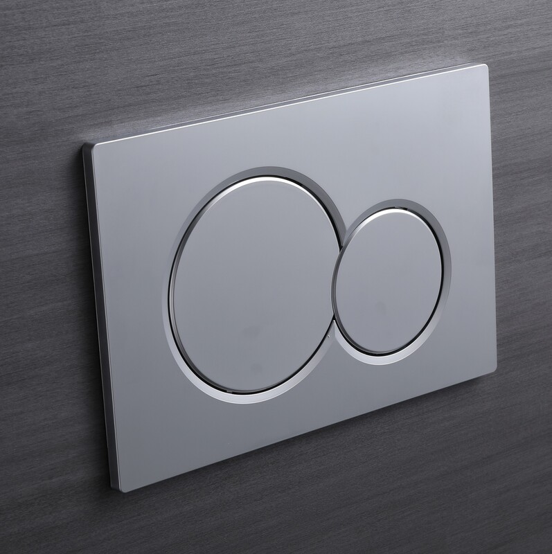 Панель змиву KOER KT-0601-14 240x160x10mm пластикова, кнопка кругла (колір сатин) (KR5177)