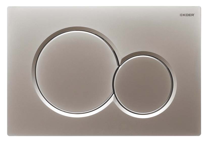 Панель змиву KOER KT-0601-14 240x160x10mm пластикова, кнопка кругла (колір сатин) (KR5177)