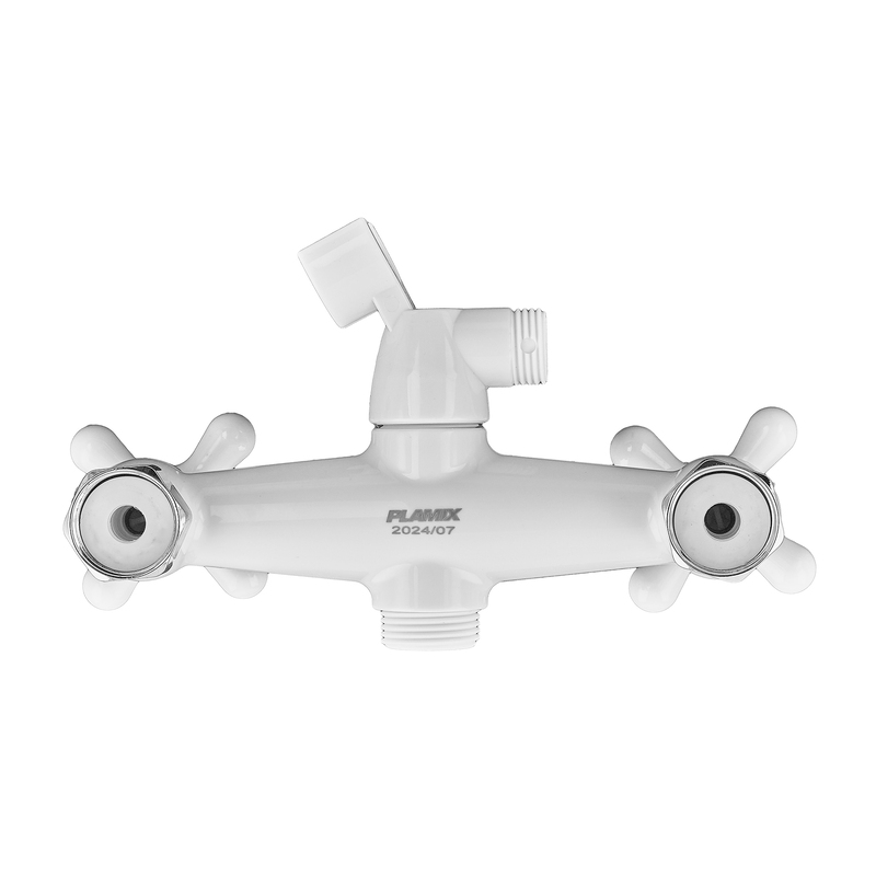 Змішувач для ванної Plamix Sirius-140 White (зі шлангом та лійкою) (PM0637)