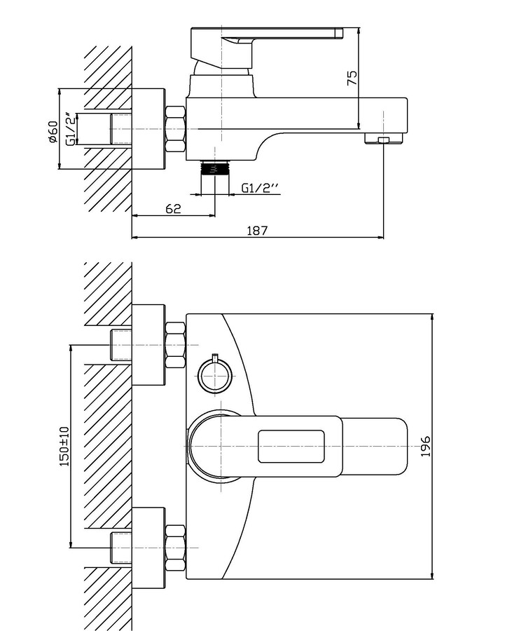 Змішувач для ванни Haiba Gudini 009 (HB0149)