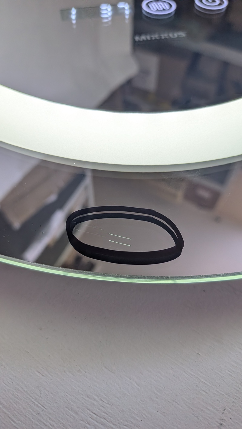 Уценка - Зеркало Mixxus PLAIN MV02-50x70 с Led Touch, Anti-fog, димером, регулятором яркости, часами (MI6010-20260703-10275)