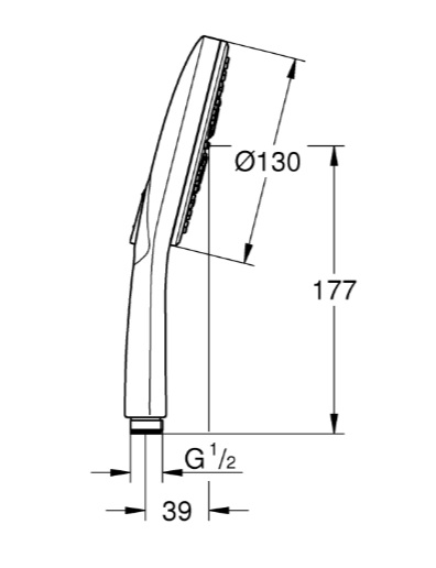 Ручний душ Grohe Rainshower Smartactive 130 3 режими (22127KF0)