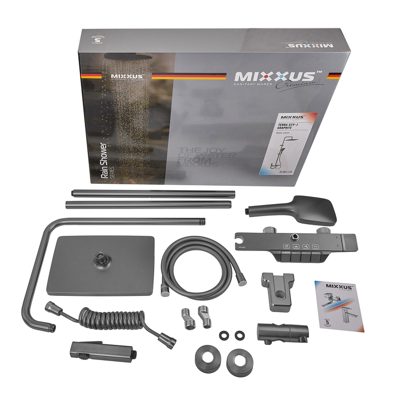 Душова колона зі змішувачем Mixxus Premium Terra 029-J Graphite (колір графіт) (MI8386)