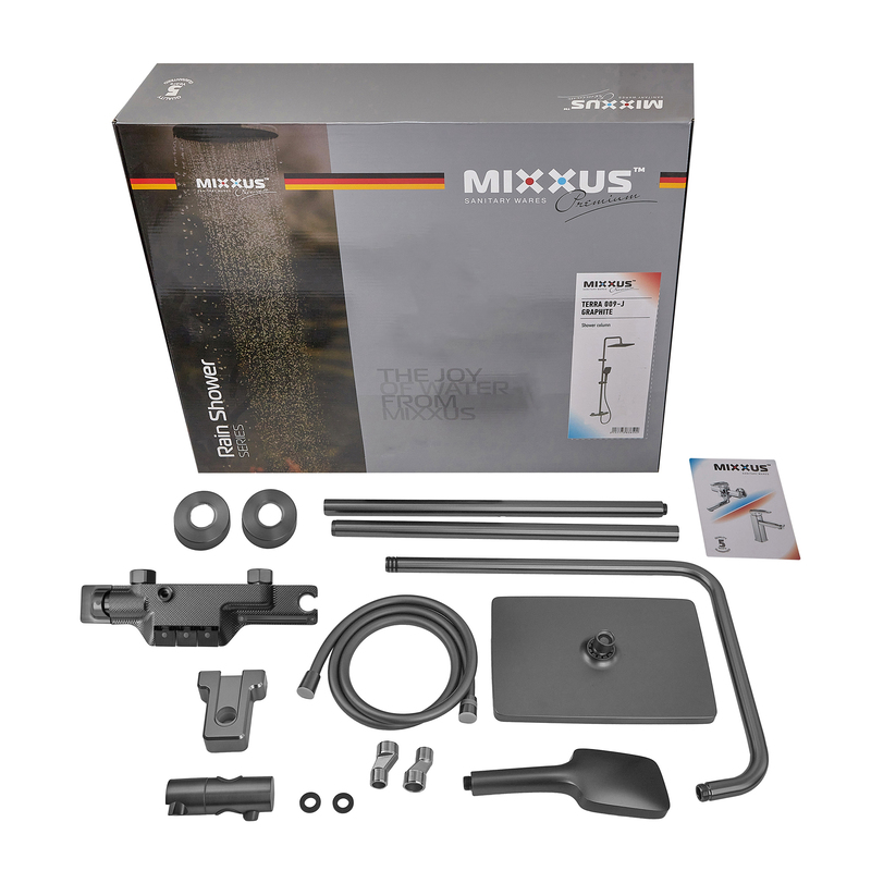 Душова колона зі змішувачем Mixxus Premium Terra 009-J Graphite (колір графіт) (MI8385)