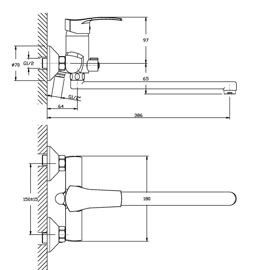 Змішувач для ванни Haiba Onix 006 (HB0320)