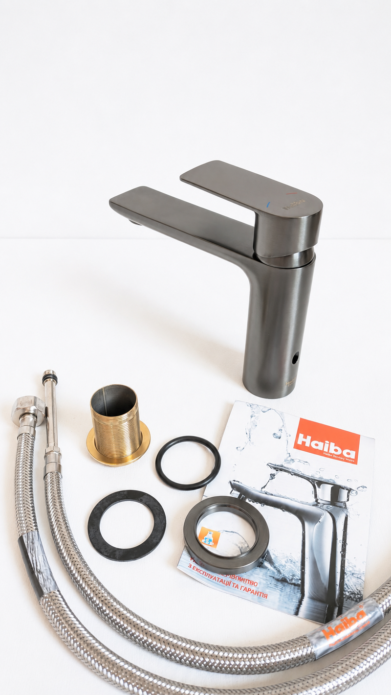 Уцінка - Змішувач для умивальника Haiba Alex 001 Long Graphite (HB3993-20260604194022)