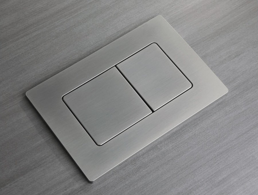 Панель змиву KOER KT-0602-07 240x160x10mm пластикова, кнопка квадратна (колір графіт) (KR5183)