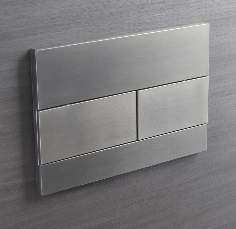 Панель змиву KOER KT-0603-07 240x160x10mm пластикова, кнопка лінійна (колір графіт) (KR5321)