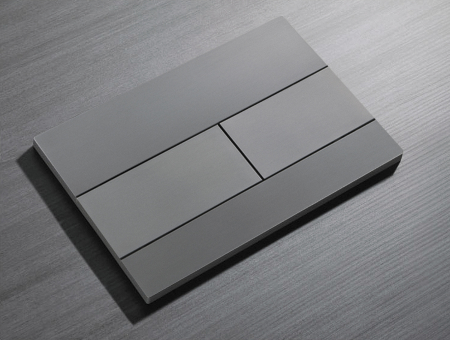 Панель змиву KOER KT-0603-07 240x160x10mm пластикова, кнопка лінійна (колір графіт) (KR5321)