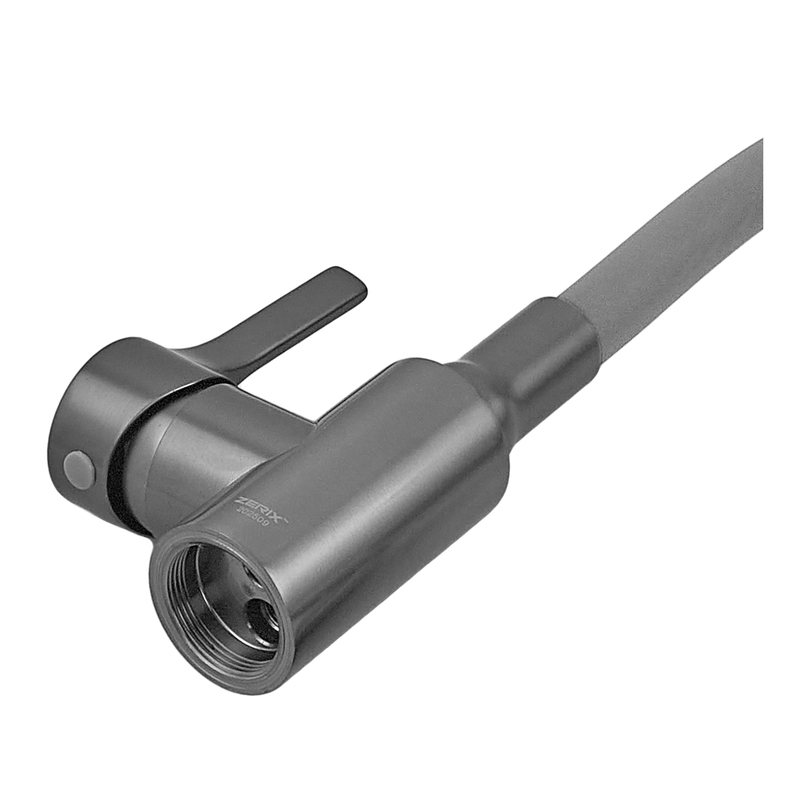 Змішувач для кухні ZERIX REX-011 GRAPHITE REFL.GREY з нерж. сталі (Колір графіт+силіконовий вилив сірий) (ZX6130)