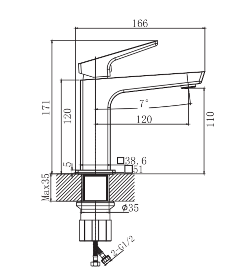 Змішувач для умивальника Haiba Turin 001 Nut (HB9655)