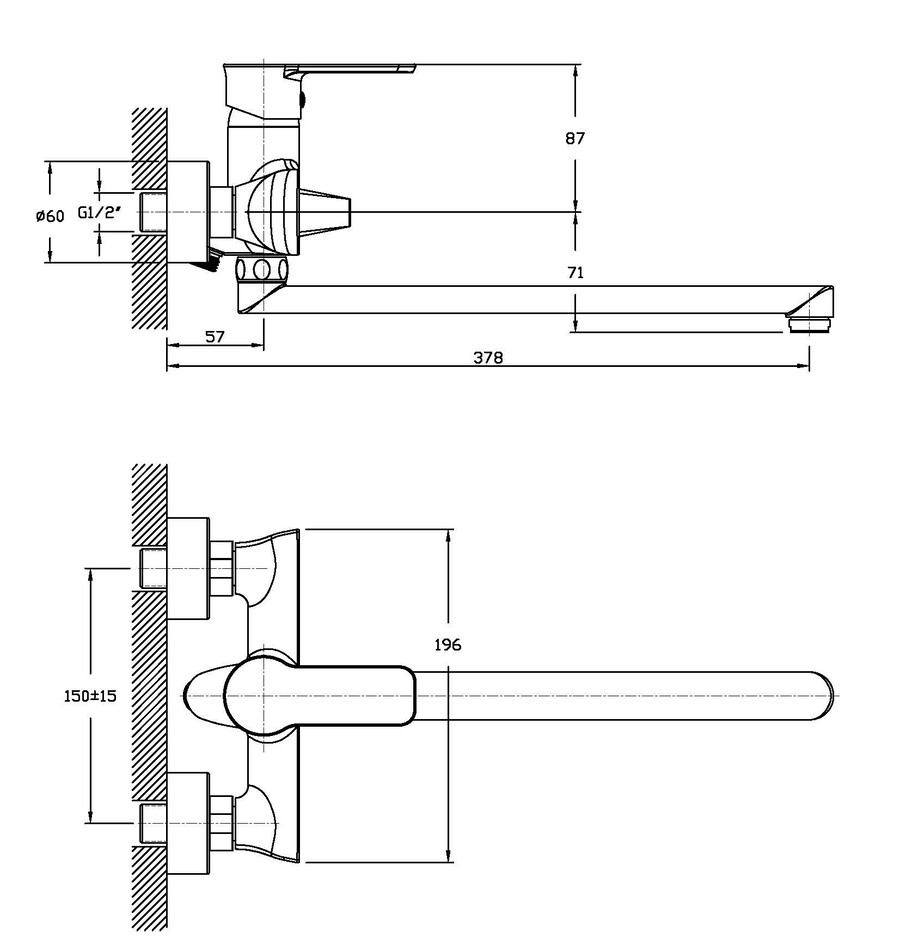 Смеситель для ванны Haiba Houston 006 (HB0230)