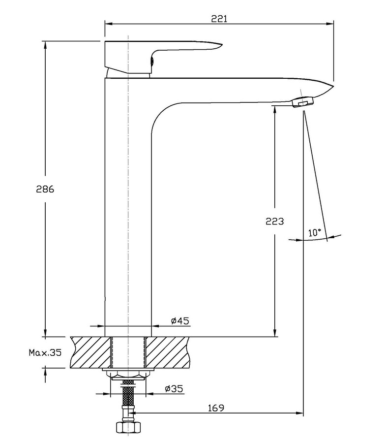 Змішувач для умивальника Haiba Columbia 001 високий (HB0840)
