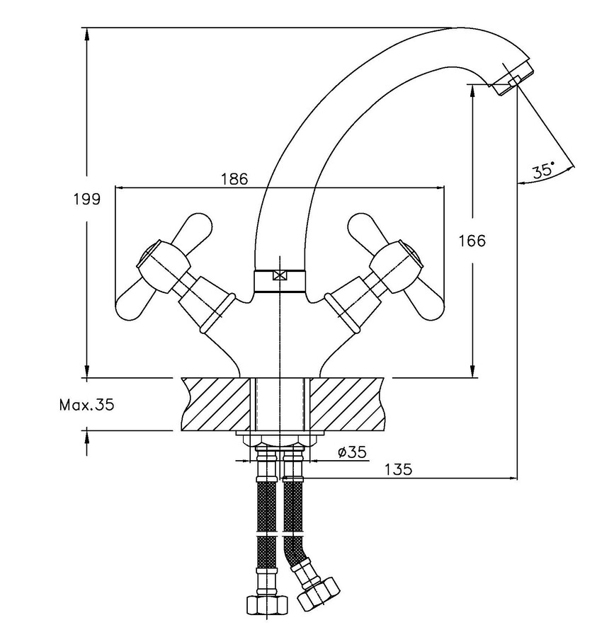 Смеситель для умывальника Haiba Dominox 272 (HB0081)