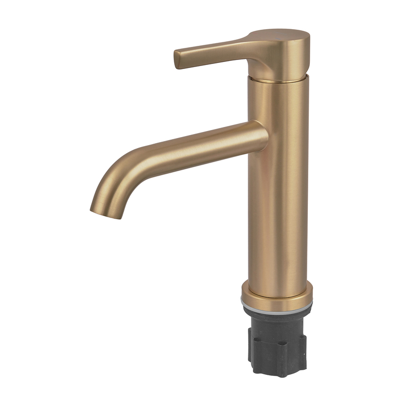 Змішувач для умивальника ZERIX REX-001-B BRUSHED GOLD з нерж. сталі (Колір матове золото) (ZX6116)