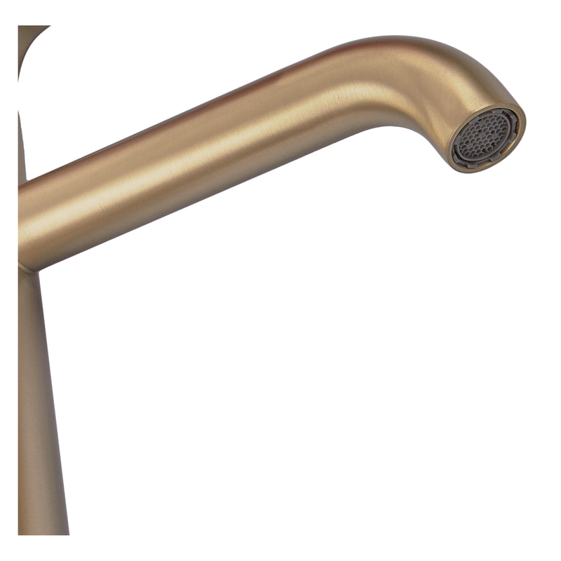 Змішувач для умивальника ZERIX REX-001-B BRUSHED GOLD з нерж. сталі (Колір матове золото) (ZX6116)