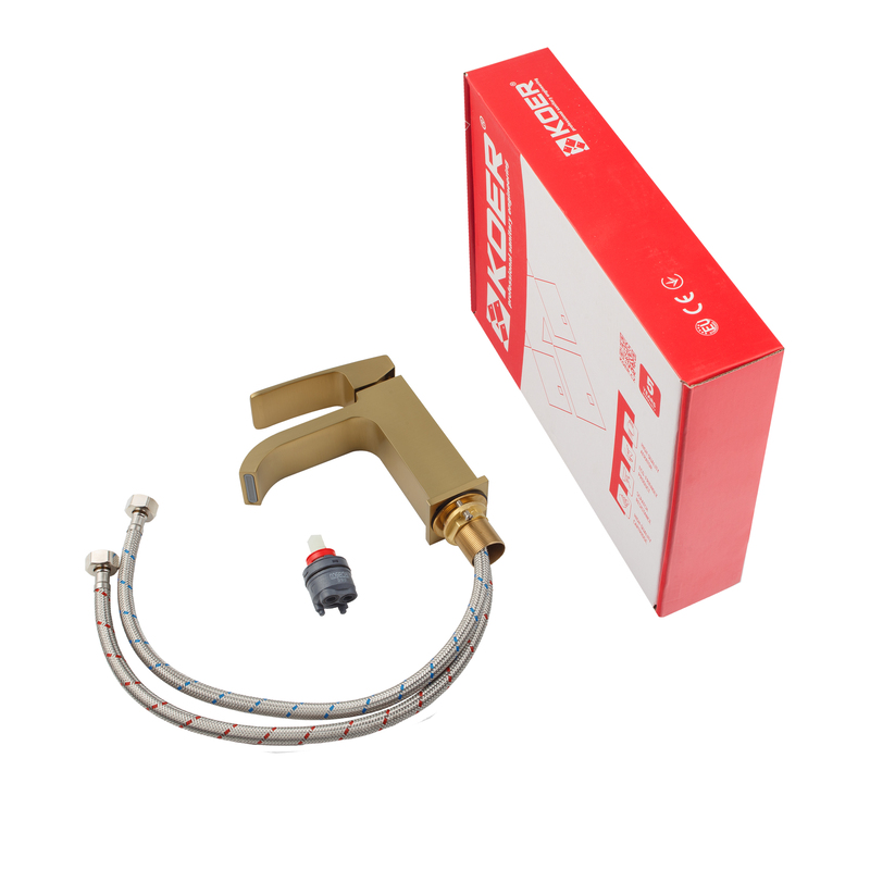 Смеситель для умывальника Koer KB-10037-12 (Цвет матового золота) (KR6000)