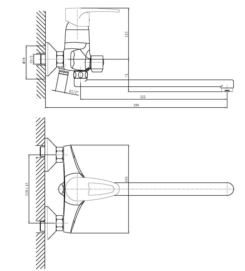 Смеситель для ванны Haiba Ceba 006 (HB0030)