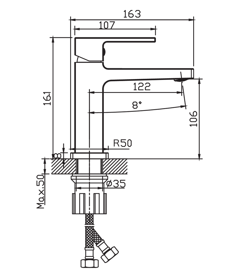 Смеситель для умывальника Haiba Kant 001 (HB9600)