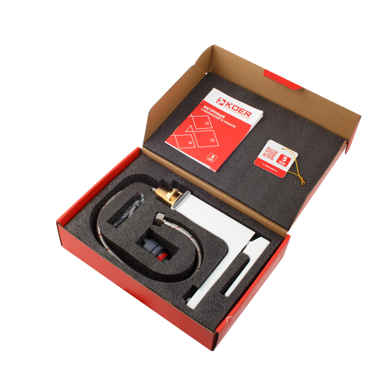 Смеситель для умывальника Koer KB-10009-04 (Цвет хром+белый) (KR5975)
