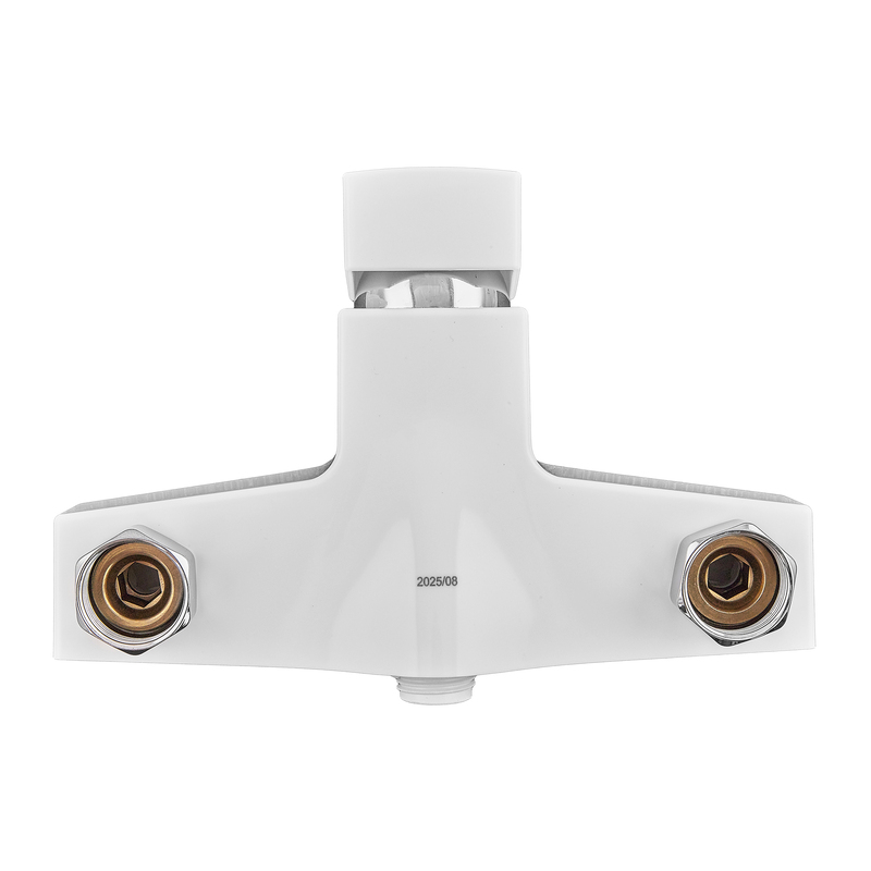 Смеситель для ванны Plamix Kubus-006 Euro Set White (со шлангом, лейкой и кронштейном) (PM0738)